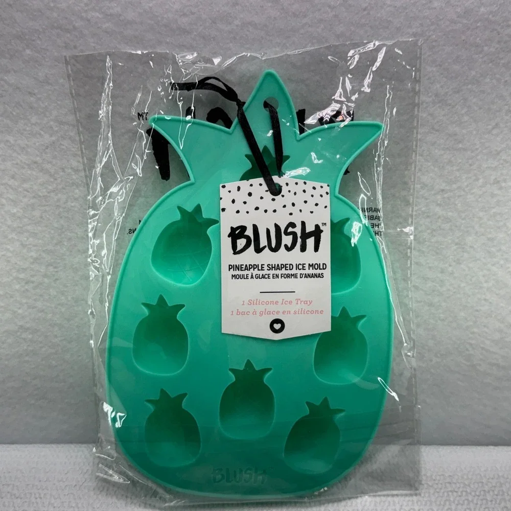 Blush Pineapple Ice Cube Mold Tray Silicone Ice Tray‎ Tropical Barware New